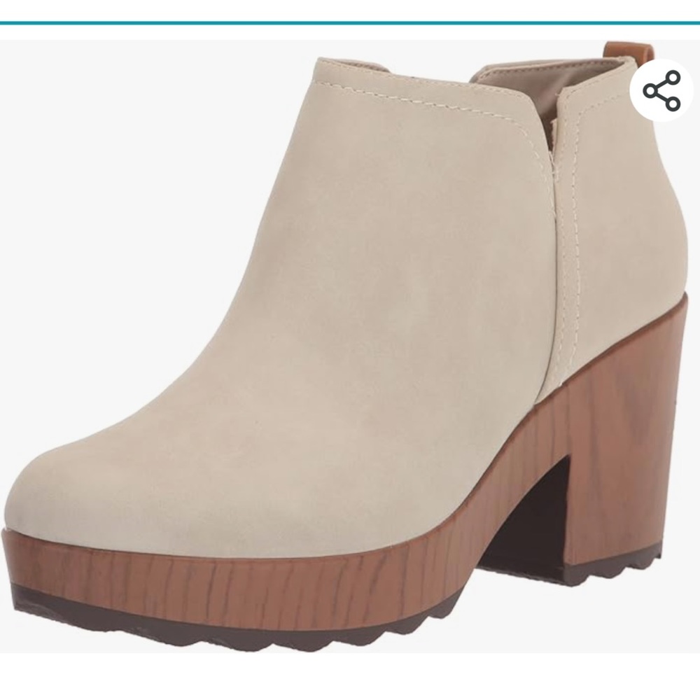 Dr. Scholl's Womens Wishlist Block Heel Bootie Oyster Synthetic 9.5 M
